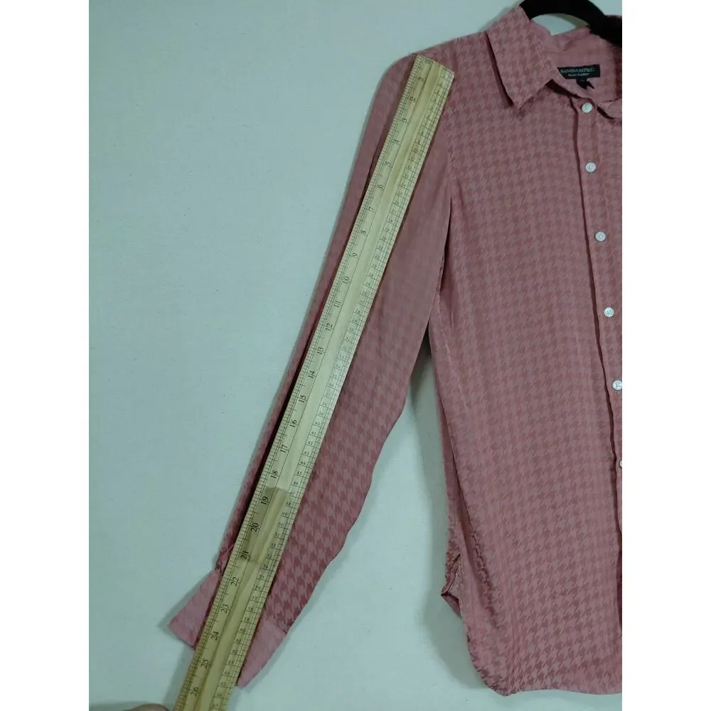 Banana Republic Dillon Classic Houndstooth Classic Fit Button-Up Men Size S